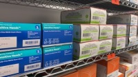 SHELF OF MEDIUM EXAM GLOVES