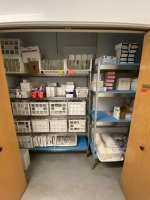 CONTENTS OF STORAGE ROOM #2 TO INCLUDE: APPLICATORS, TUBING, SYRINGES, DRAPES AND MARKING PENS (RACKS INCLUDED)