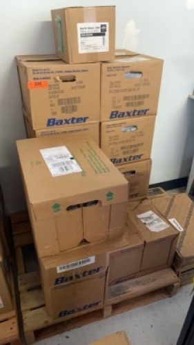 LOT OF BAXTER STERILE WATER ON PALLET