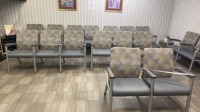 25 SEAT WAITING AREA FURNITURE WITH 4 SIDE TABLES AND MIRROR