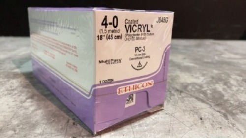 ETHICON, LLC VIOLET BRAIDED POLYGLACTIN PC-3, SYNTHETIC ABSORBABLE SUTURE EXP DATE: 06/31/2022 LOT #: LGK235 REF #: J845G QUANTITY: 1 PACKAGE TYPE: EACH QTY IN PACKAGE: 1