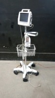 PHILIPS TELEMON PATIENT MONITOR ON ROLLING STAND