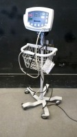 WELCH ALLYN 53NTP VITAL SIGNS MONITOR WITH BP CABLE ON ROLLING STAND