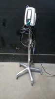 WELCH ALLYN 420 SERIES VITAL SIGNS MONITOR WITH CABLES (SPO2, BP) ON ROLLING STAND