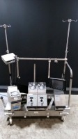 COBE CENTURY (CAT NO. 043625-061) BLOOD PERFUSION SYSTEM WITH 3 ROLLER PUMPS & SAT/HCT MONITOR