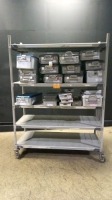 LOT OF EMPTY INSTRUMENT CASES & TRAYS (CART INCLUDED)