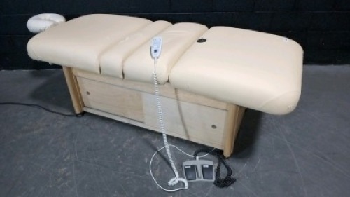 LIVING EARTH CRAFTS MASSAGE TABLE W/HAND CONTROL & FOOTSWITCH