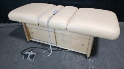 LIVING EARTH CRAFTS MASSAGE TABLE W/HAND CONTROL & FOOTSWITCH