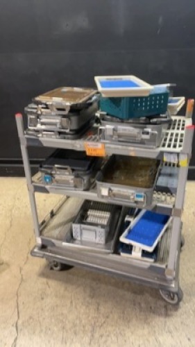 LOT OF EMPTY INSTRUMENT CASES & TRAYS (NO CART)