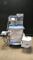 DRAGER FABIUS GS PREMIUM ANESTHESIA MACHINE WITH (3.37A SOFTWARE VERSION, VOLUME CONTROL, PRESSURE CONTROL, PRESSURE SUPPORT, SIMV/PS, MAN SPONT, NIHON KOHDEN GF-210R GAS MODULE))