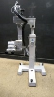 CARL ZEISS OPMI CS SURGICAL MICROSCOPE TO INCLUDE SINGLE MOUNT BINOCULAR WITH EYEPIECE BOTH ARE (12,5X) BOTTOM LENSE & MULTI-FUNCTION FOOTSWITCH ON S4 STAND