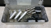 DE SOUTTER MEDICAL MULTIDRIVE DRILL SET TO INCLUDE: DRILLS (MDX-611, MDX-611, KDX-601), ATTACHMENTS (RX-600(2), DX-600(5), WX-630), ASEPTIC HOUSING AH-610 (4)