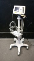 PHILIPS C1 VITAL SIGNS MONITOR WITH CABLES (SPO2, BP) ON ROLLING STAND