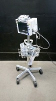 MDE ESCORT PRISM 20413 VITAL SIGNS MONITOR WITH CABLES (ECG, SPO2, BP) ON ROLLING STAND