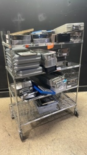 LOT OF EMPTY INSTRUMENT CASES & TRAYS (NO CART)