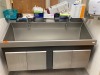 DOUBLE BASIN, KNEE OPERATED SCRUB SINK (THIS LOT REQUIRES PROFESSIONAL DE-INSTALLATION AND CERTIFICATE OF INSURANCE)