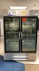 FISHER SCIENTIFIC MR49SS-GAEE-FS DOUBLE GLASS DOOR ROLLING LAB REFRIGERATOR