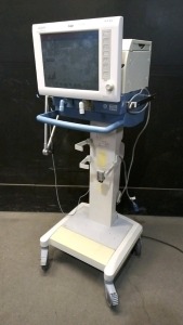 DRAGER EVITA XL VENTILATOR WITH C02 CABLE ON ROLLING STAND (SW 7.06)(SN DRPB-0058)