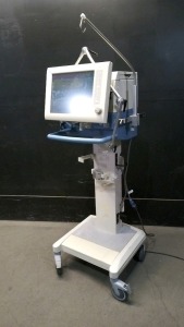 DRAGER EVITA XL VENTILATOR WITH C02 CABLE ON ROLLING STAND (SW 7.06)(SN DRRL-0044)