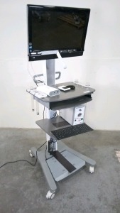 ECLERIS ENDODIGI DIGITAL CAPTURE SYSTEM WITH XENOLUX 180 LIGHT SOURCE AND HP 600-1050 MONITOR ON ROLLING STAND