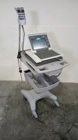 GE MAC 5500 HD ECG/EKG MACHINE WITH ACQUISITION MODULE (CAM-14) ON ROLLING CART