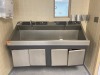 AMSCO DOUBLE BASIN, KNEE OPERATED SCRUB SINK (THIS LOT REQUIRES PROFESSIONAL DE-INSTALLATION AND CERTIFICATE OF INSURANCE)