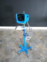 GE CARESCAPE V100 VITAL SIGN MONITOR ON ROLLING STAND