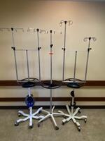 LOT OF 3 IV POLES WITH HALO