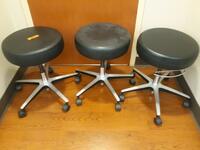 LOT OF 3 EXAM STOOLS