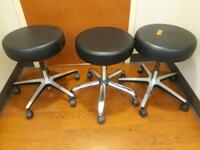 LOT OF 3 EXAM STOOLS