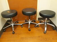 LOT OF 3 EXAM STOOLS