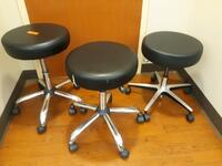 LOT OF 3 EXAM STOOLS