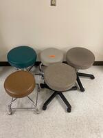 LOT OF 5 EXAM STOOLS