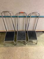 LOT OF 3 STEP STOOLS WITH HANDLES