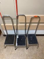 LOT OF 3 STEP STOOLS WITH HANDLES