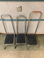 LOT OF 3 STEP STOOLS WITH HANDLES