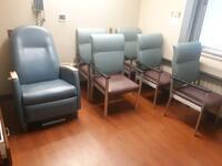 ROOM OF HIGH BACK CHAIRS AND PATIENT RECLINER