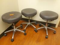 LOT OF 3 EXAM STOOLS