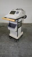 MARQUETTE MAC VU ECG/EKG MACHINE WITH PATIENT CABLES ON ROLLING CART