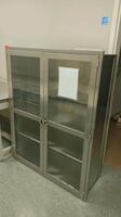 STAINLESS STEEL DOUBLE GLASS DOOR SUPPLY CABINET