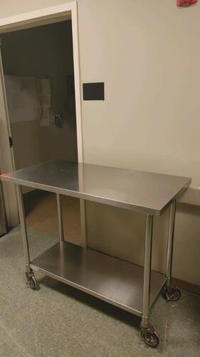 STAINLESS STEEL MOBILE BACK TABLE