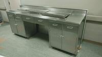 (4) DRAWER, (2) DOUBLE- DOOR CABINET STAINLESS STEEL TABLE