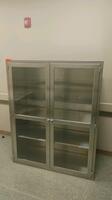 STAINLESS STEEL DOUBLE GLASS DOOR SUPPLY CABINET