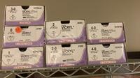 LOT OF ETHICON VICRYL SUTURES SEALED (INDATE) REF EXP QTY IN BOX