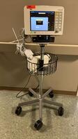 DRAGER INFINITY DELTA PATIENT MONITOR WITH POWER SUPPLY ON PORTABLE STAND