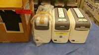 ZEBRA HC100 LOT OF (3) WRISTBAND BARCODE LABEL PRINTERS, (1) NEW IN BOX