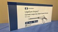 COVDIEN 36 MM- 18 CM LIGA SURE IMPACT CURVED, LARGE JAW, OPEN SEALER/ DIVIDER REF FL4418 EXP 45272 QTY IN BOX 1