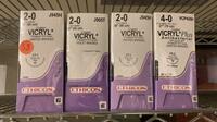 LOT OF ETHICON VICRYL SUTURES SEALED (INDATE) REF EXP QTY IN BOX