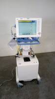 DRAGER EVITA XL VENTILATOR WITH CO2 CABLE AND COMPRESSOR ON ROLLING STAND (SW 7.04)(SN DRPB-0020)