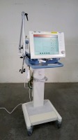 DRAGER EVITA XL VENTILATOR WITH CO2 CABLE ON ROLLING STAND (SW 7.04)(SN ARYB-0038)